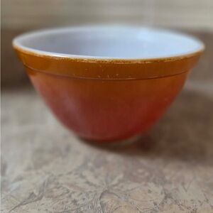 Vintage Pyrex FlameGo orange to red mixing bowl